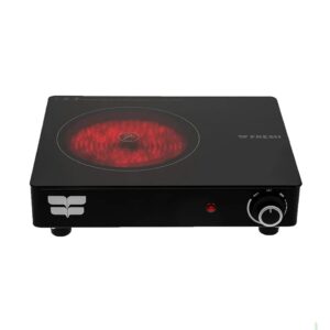 بوتاجاز مسطح كهربائي فريش، 1 عين، 1500 وات، أسود